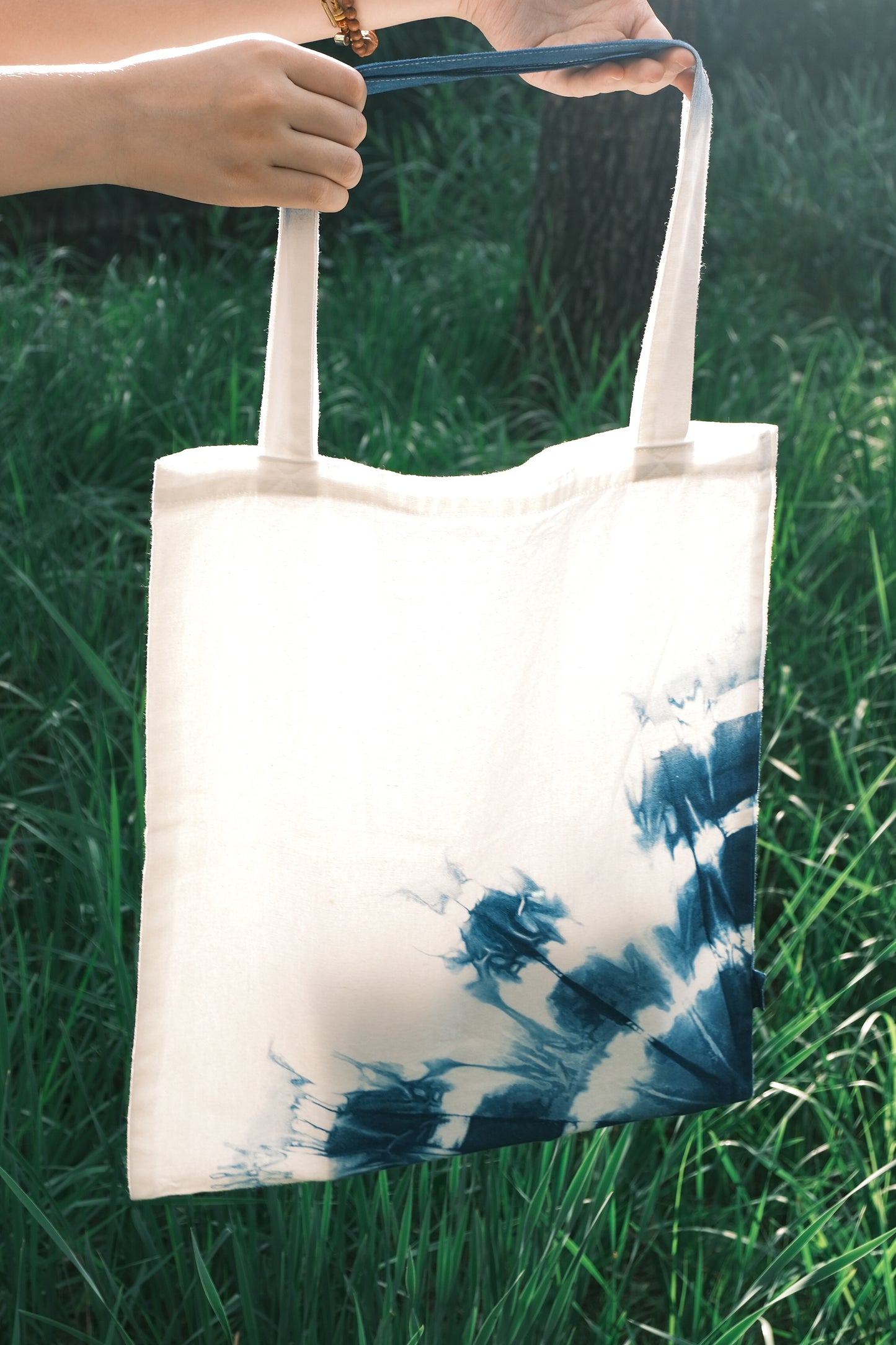 Tie Dye Shoulder Bag, Handbag with Natural Plant Tie Dye Pattern