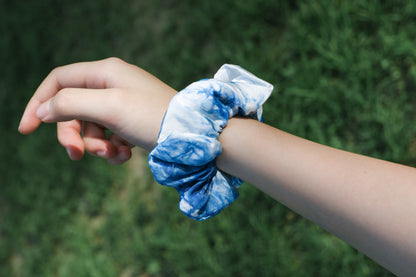 Hand-stitched Tie Dye Scrunchies, Cotton Hair band