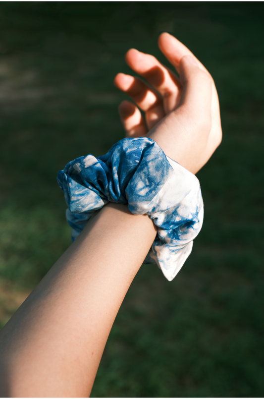 Hand-stitched Tie Dye Scrunchies, Cotton Hair band