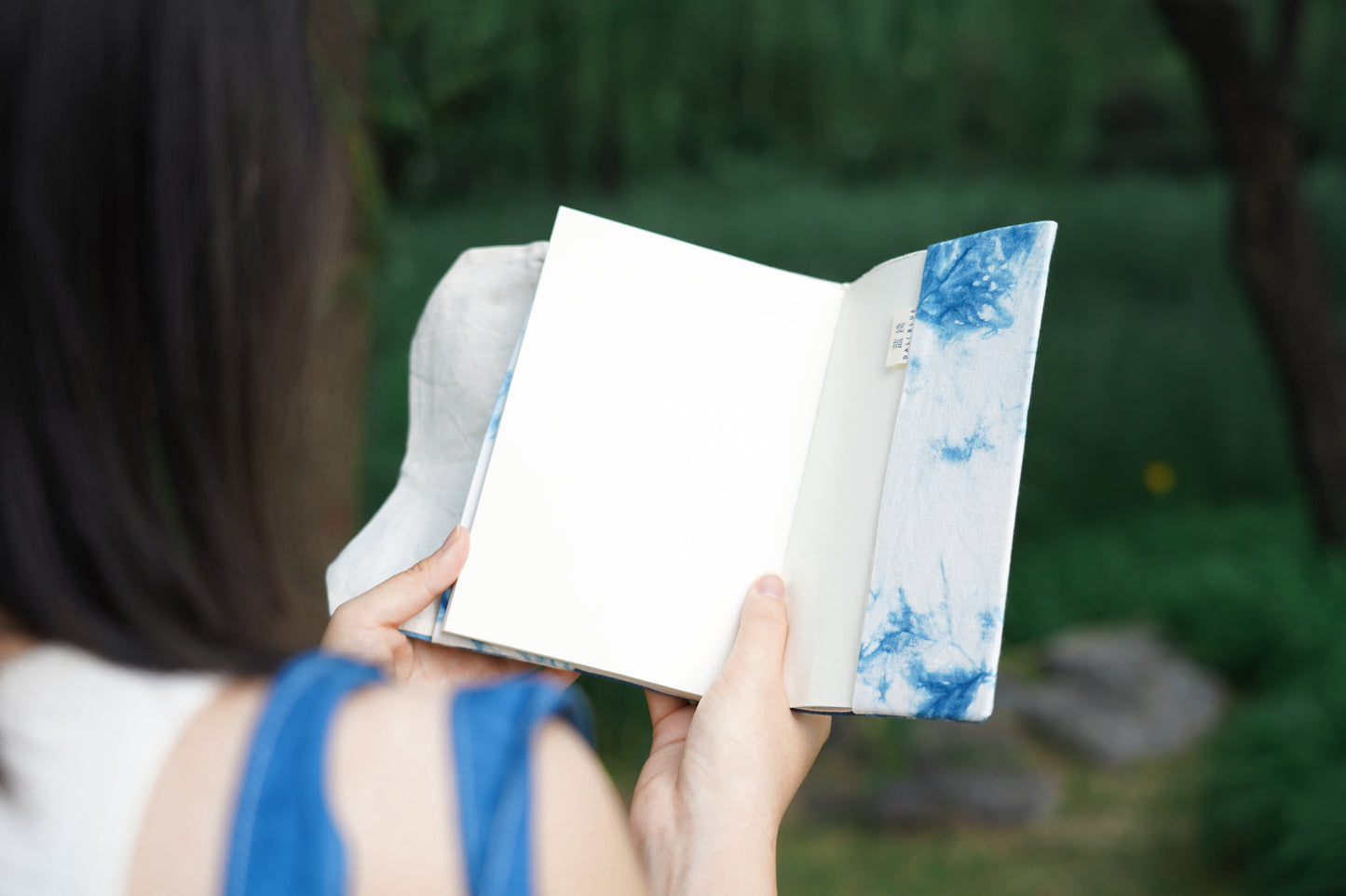 Natural Plant Tie Dye Notebook with Strap, Journals with Tie Dye Cover, Unique Office/ Back-to-School Gift