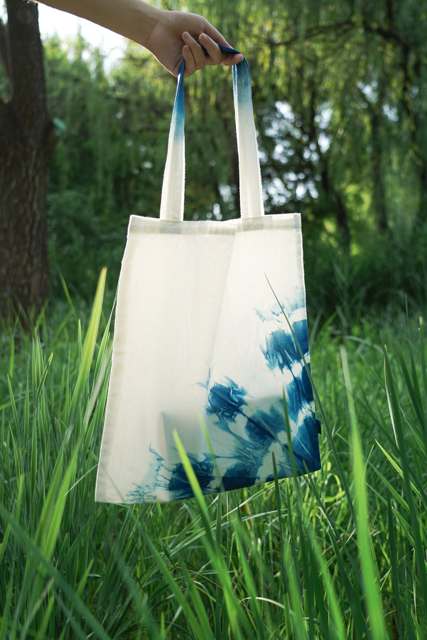 Tie Dye Shoulder Bag, Handbag with Natural Plant Tie Dye Pattern