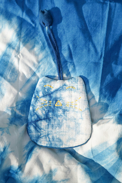 Handmade Tie Dye Kitty Keychain Case, Cotton Keychain Cover, Decorative Keychain, Cute Keychain for Kids