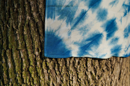 Tie Dye Cotton Square Handkerchief, Handmade Natural Cotton Scarf