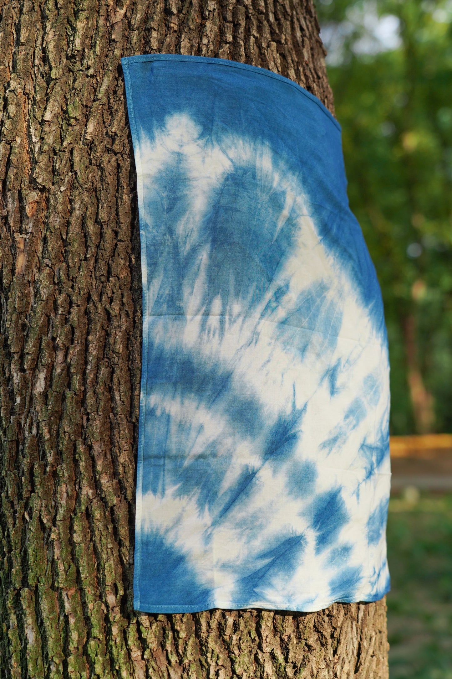 Tie Dye Cotton Square Handkerchief, Handmade Natural Cotton Scarf