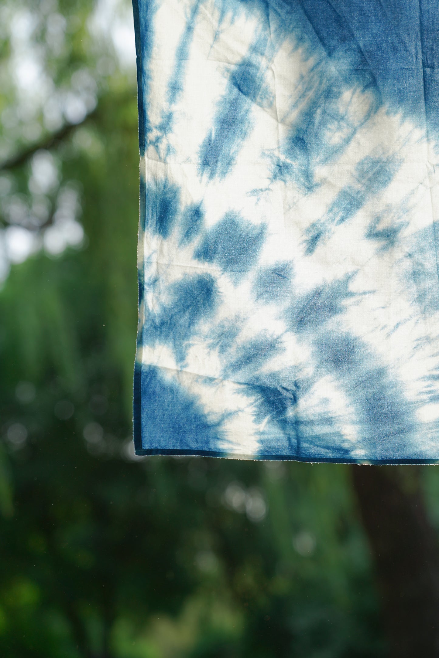 Tie Dye Cotton Square Handkerchief, Handmade Natural Cotton Scarf