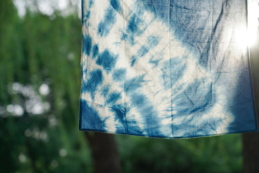 Tie Dye Cotton Square Handkerchief, Handmade Natural Cotton Scarf