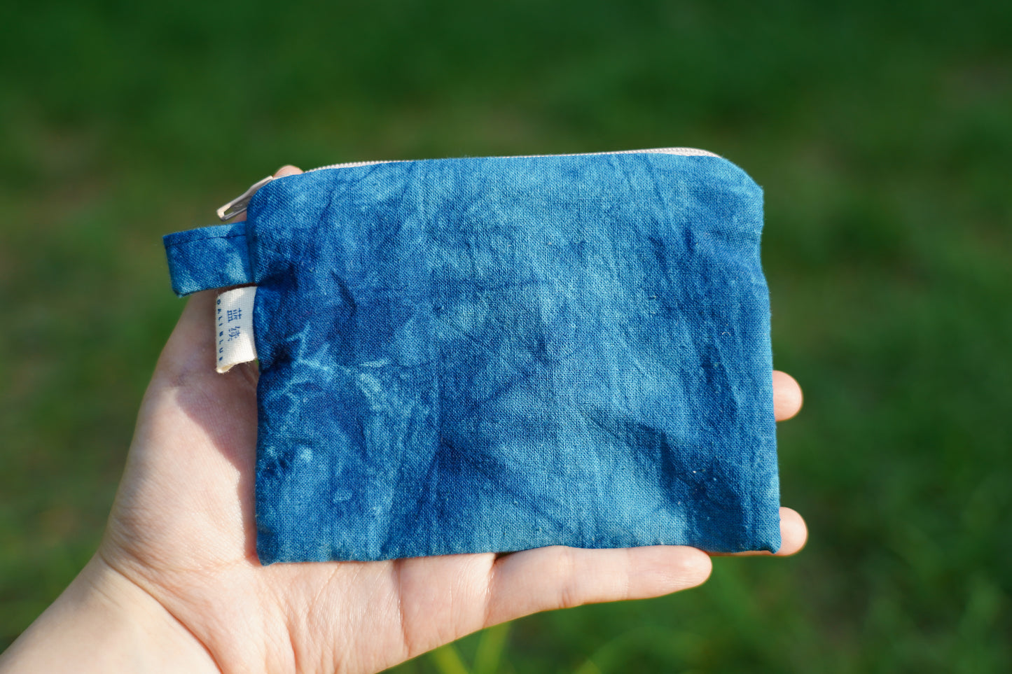 Hand-stitched Tie Dye Wallet, Cotton Purse with Zipper