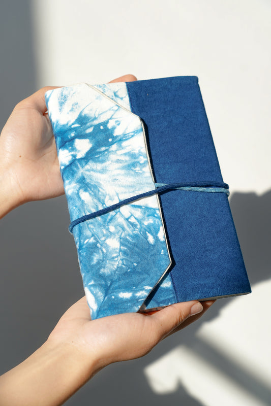 Natural Plant Tie Dye Notebook with Strap, Journals with Tie Dye Cover, Unique Office/ Back-to-School Gift