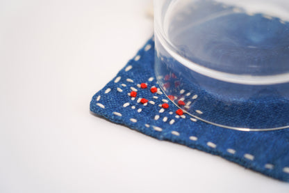 Natural Plant Tie Dye Cotton Coasters with Floral Pattern