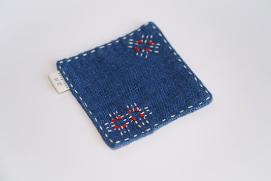 Natural Plant Tie Dye Cotton Coasters with Floral Pattern