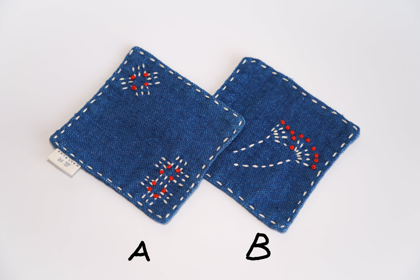 Natural Plant Tie Dye Cotton Coasters with Floral Pattern