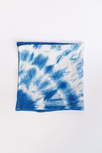 Tie Dye Cotton Square Handkerchief, Handmade Natural Cotton Scarf