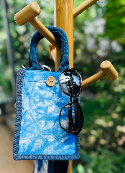 Tie Dye Linen Handbag with Buckle Closure, Crossbody Bag for Women, Shoulder Bag