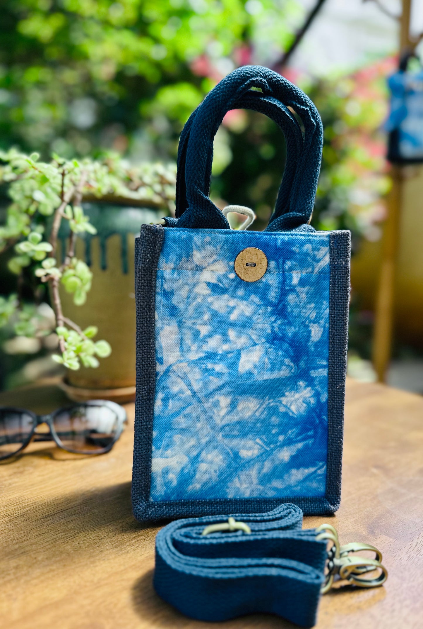 Tie Dye Linen Handbag with Buckle Closure, Crossbody Bag for Women, Shoulder Bag