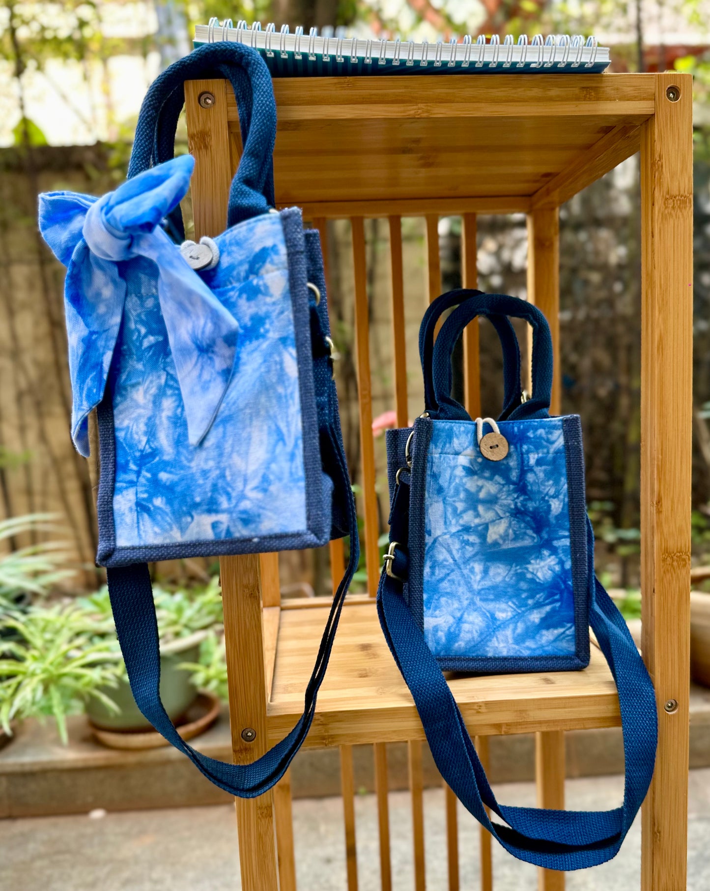 Tie Dye Linen Handbag with Buckle Closure, Crossbody Bag for Women, Shoulder Bag