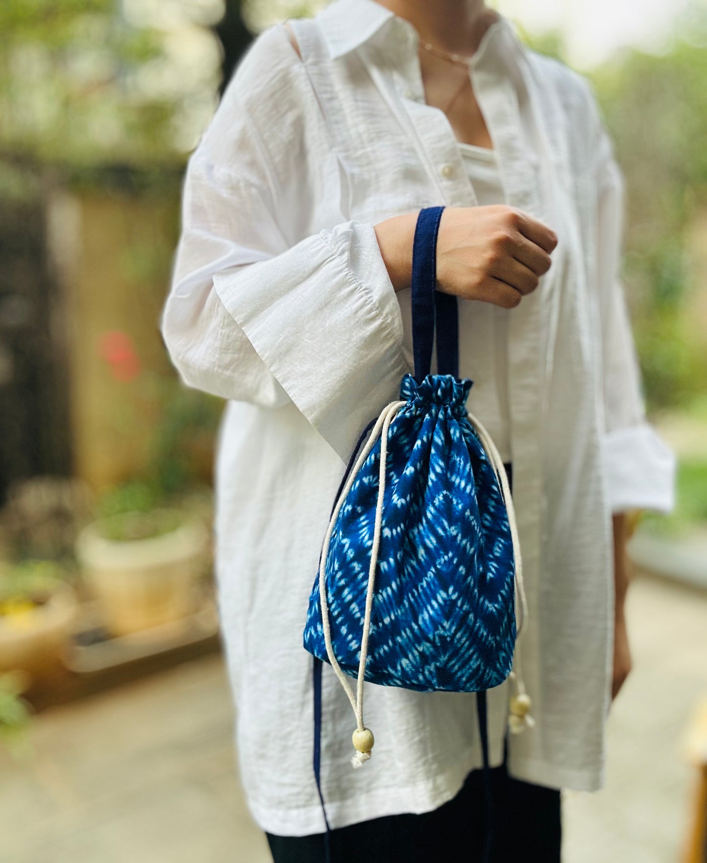 Tie Dye Linen Straw Bag, Handbag Pouch Blue, Top Handle Bag, Crossbody Bag