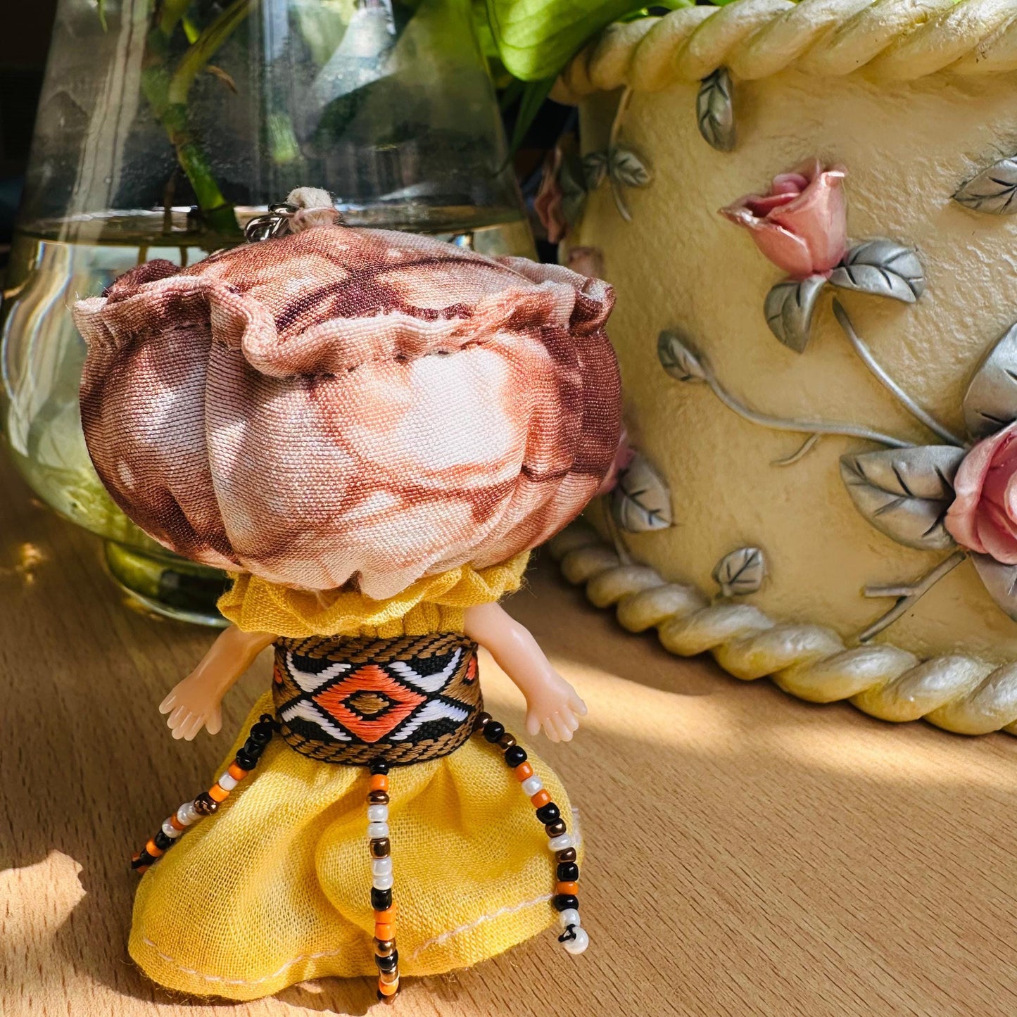 Handmade Mushroom Lady Keychain, Plushie Keychain, Decorative Keychain, Cute Keychain for Kids, Cute Gift for Her