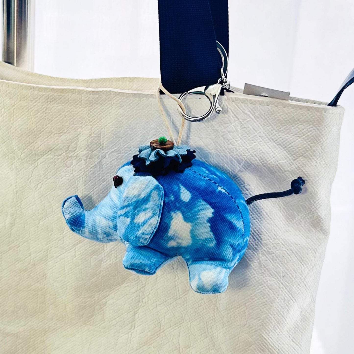 Handmade Happy Elephant Keychain, Plushie Keychain, Decorative Keychain, Cute Keychain for Kids, Cute Gift for Her