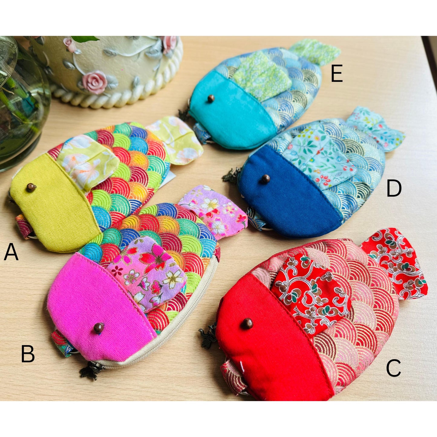 Handmade Fish Coin Pocket Keychain, Coin Holder Keychain, Keychain Pouch, Coin Purse