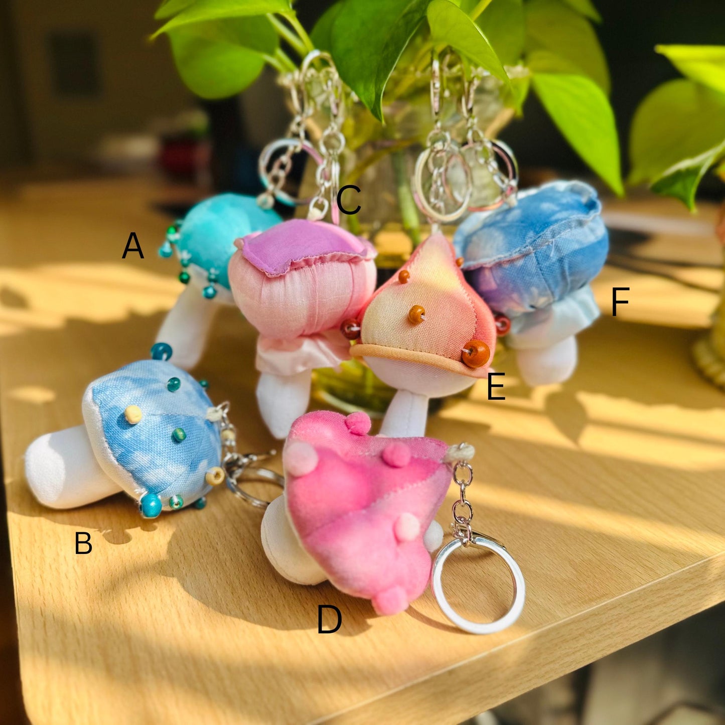 Handmade Mushroom Keychain, Plushie Keychain, Decorative Keychain, Cute Keychain for Kids, Cute Gift for Her