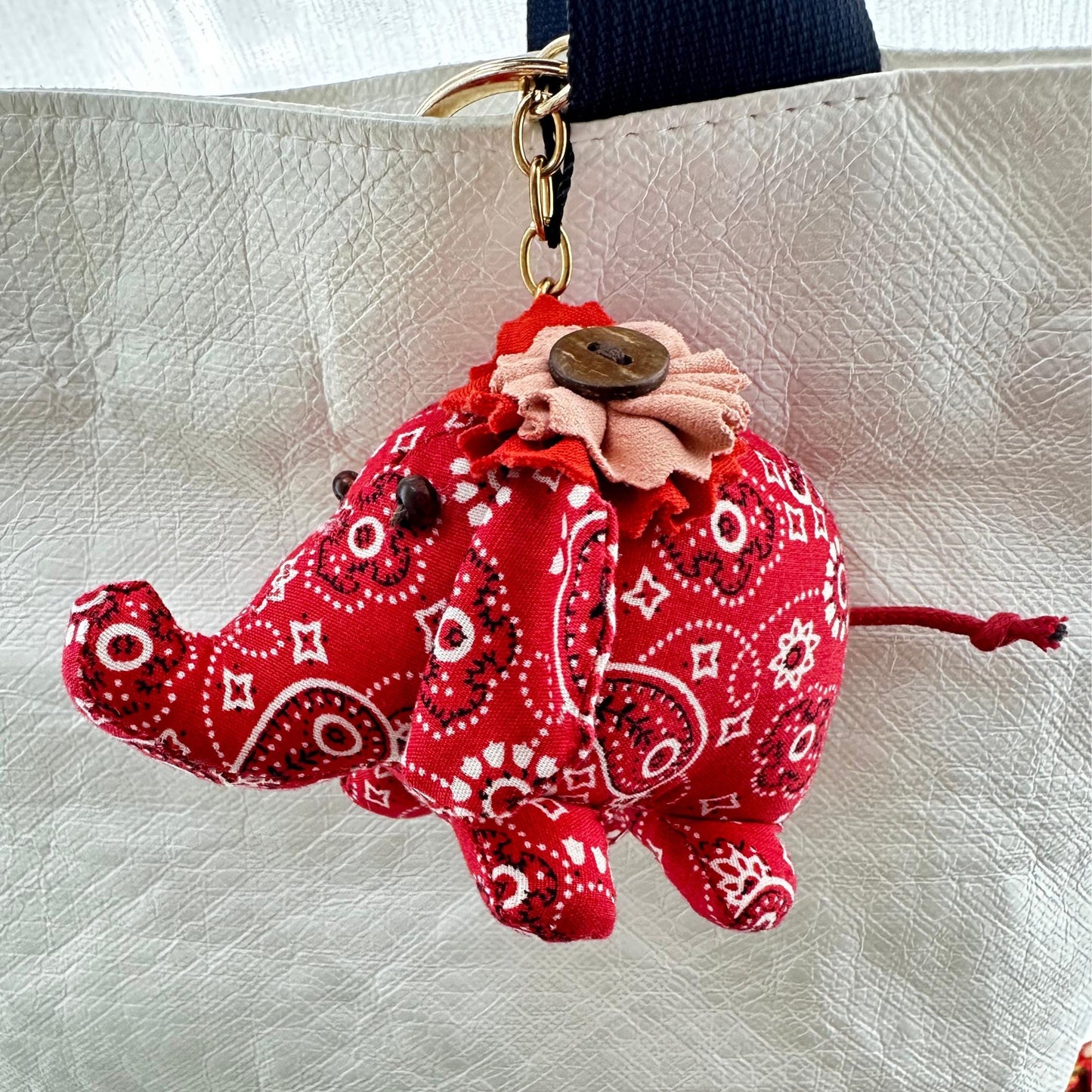 Handmade Happy Elephant Keychain, Plushie Keychain, Decorative Keychain, Cute Keychain for Kids, Cute Gift for Her
