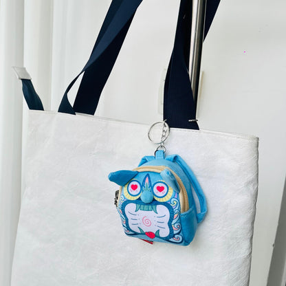 Handmade Owl Keychain Wallet, Plushie Keychain Coin Purse, Decorative Keychain, Cute Keychain for Kids, Zipper Coin Pocket for Her