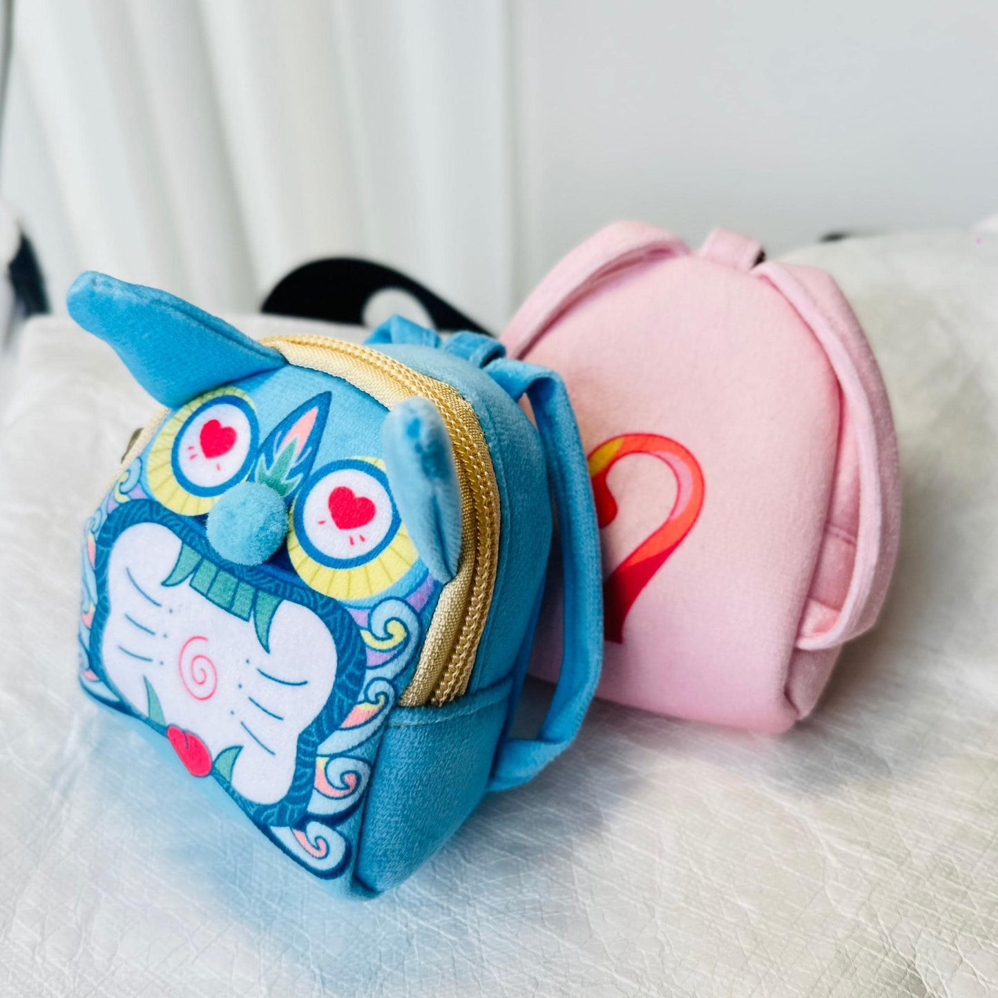 Handmade Owl Keychain Wallet, Plushie Keychain Coin Purse, Decorative Keychain, Cute Keychain for Kids, Zipper Coin Pocket for Her