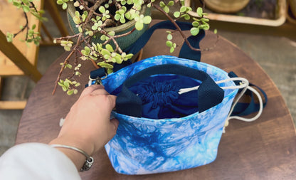 Tie Dye Linen Straw Bag, Top Handle Bag, Crossbody Bag